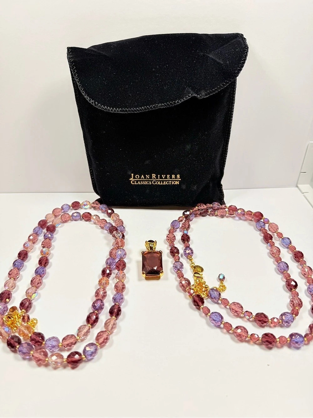 Joan Rivers Classics Collection Pink & Purple (2) Necklace Set